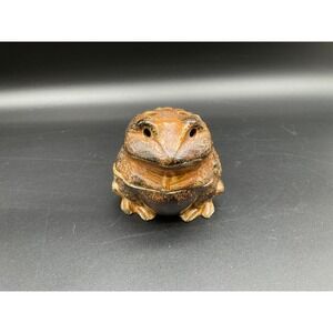 Vintage Ceramic Frog Incense Burner Brown Glazed Frog Decor‎ Toad Holder Wony